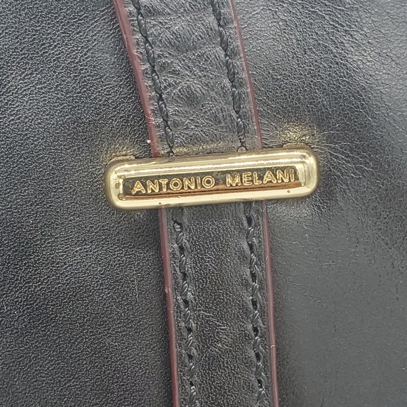 Antonio Melini Black Stachel with Gold Hardware and Three Compartment - Picture 3 of 16